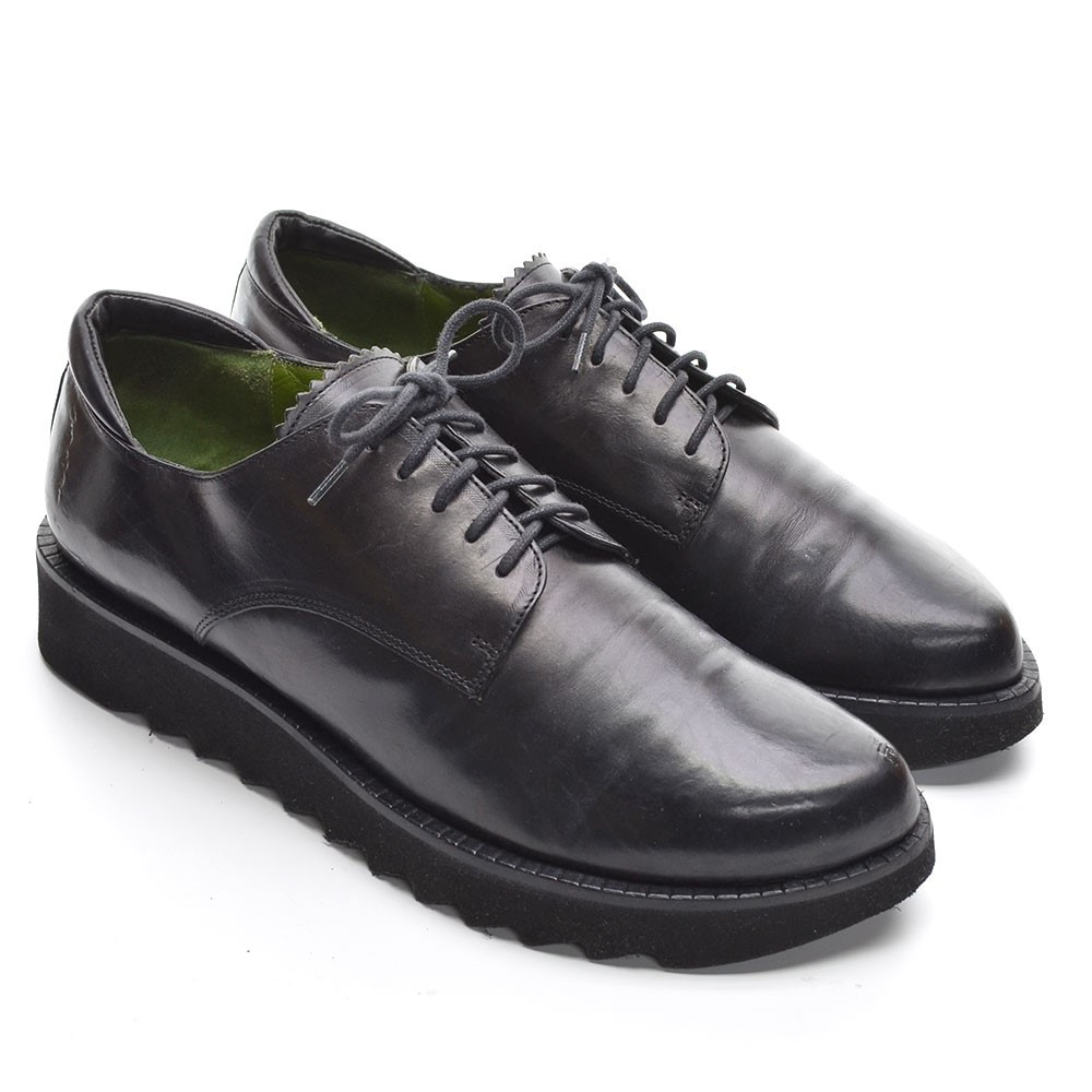 Donald J Pliner Deka Black Low Platform Oxfords 7 M